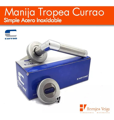 Imagen 2 de 10 de Manija Currao Tropea Simple Acero Inox C/cromo Puerta Hogar