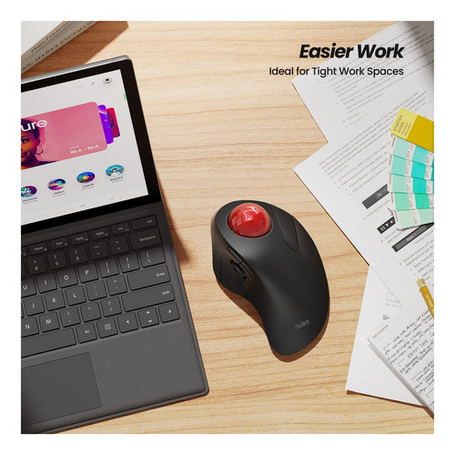 Mouse De Trackball Ergonómico Inalámbrico De Nulea, Mouse De