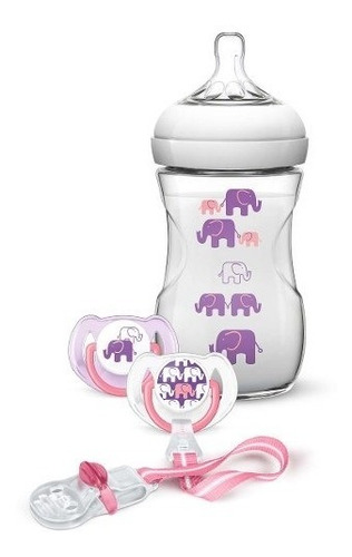 Avent Set Natural Elefante Purpura 1m+ - Bebés Y Niños