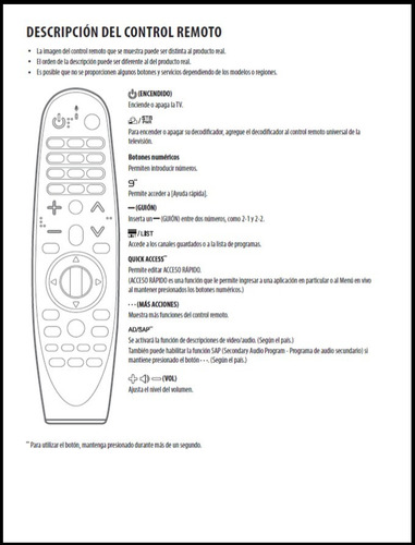 Imagen 8 de 10 de Magic Control LG Original An-mr20ga Series J K M N Y Oled