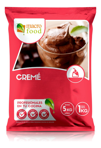 Postre Cremé Sabor Selva Negra 1kg. Rinde 5kg. Agronewen