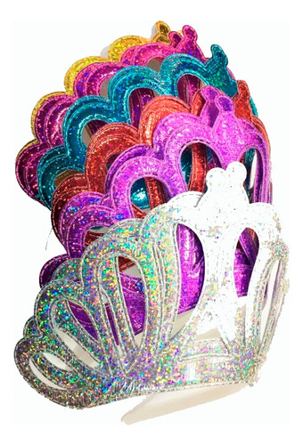 Tiara Corona De Princesa Pack X6 Colores Surtidos Ltf Shop 