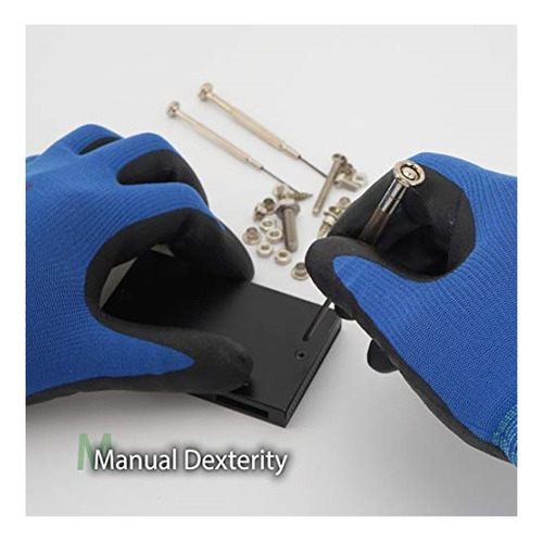 Guantes De Trabajo De Nitrilo Ajuste Elástico 3d Talla Xs