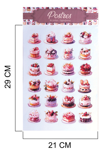 Pack De 96 Stickers De Postres Y Pasteles