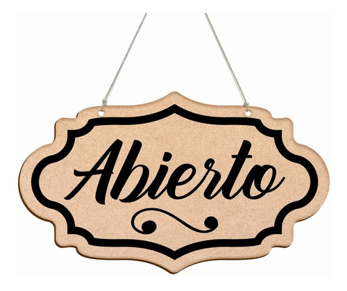 Letrero Abierto - Cerrado Vintage Mdf 28x15cm