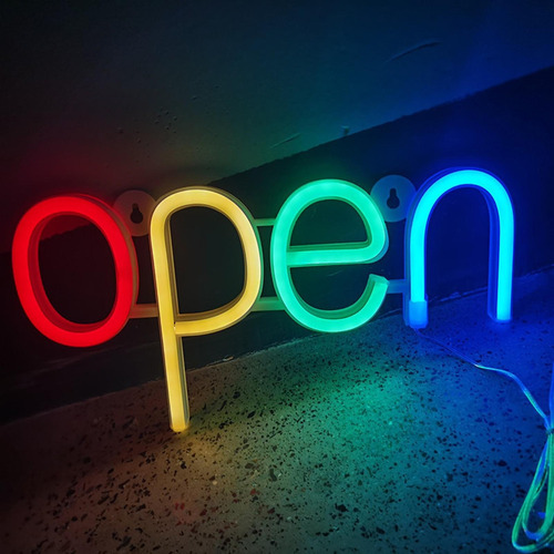 Led Señal Abierta Iluminación Luces De Neón Café Ventana