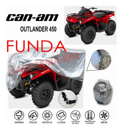 Cubre Cuatri Eua Broche + Ojillos Can-am Outlander 450