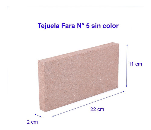 Tejuela Refractaria Fara N°5 Sin Color 22 X 11 X 2 Cm