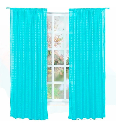 Cortinas Lisas Largas Color Turquesa Soft Elefantito