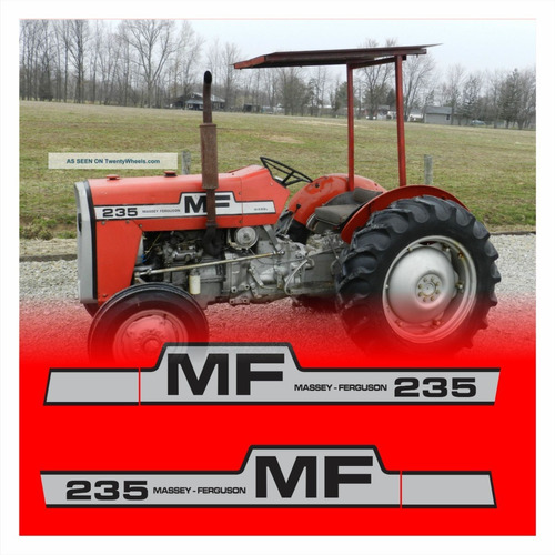 Adesivos Compatível Massey Ferguson Mf 235 Kit Completo R455 Cor PADRÃO