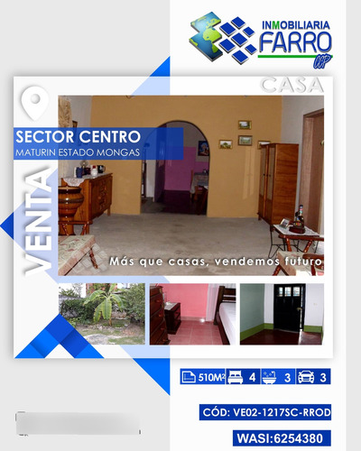 Se Vende Casa En El Centro De Maturin Ve02-1217sc-rrod