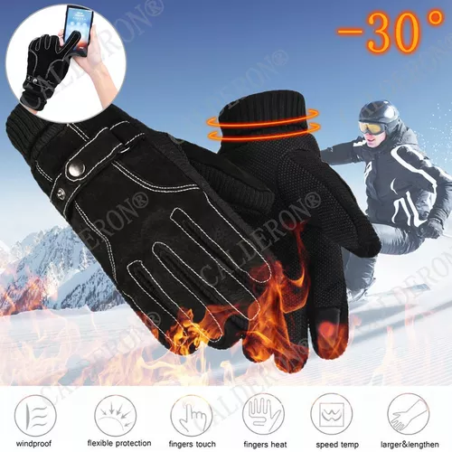 1par Guantes Esquí Engrosados Cálidos Guantes Nieve Invierno