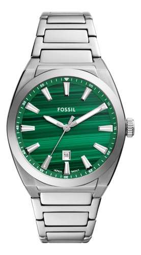Reloj Hombre Fossil Everett Fs6056 De Acero Plateado