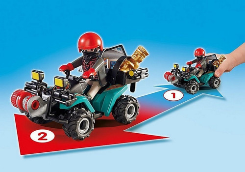 Imagen 4 de 7 de Playmobil City Action Ladron C/ Quatriciclo Y Botin Jeg 6879