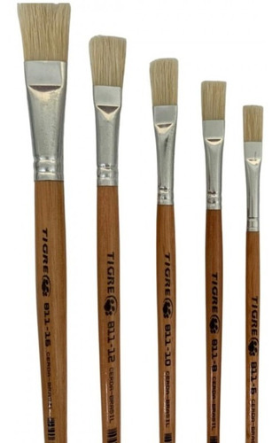 Pincel Tigre 811 Pêlo Longo Cerda Chines Chato Cabo Longo 24