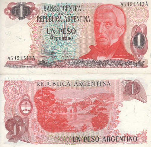 Bottero 2604 Billete De 1 Peso Argentino Año 1984 - Exc