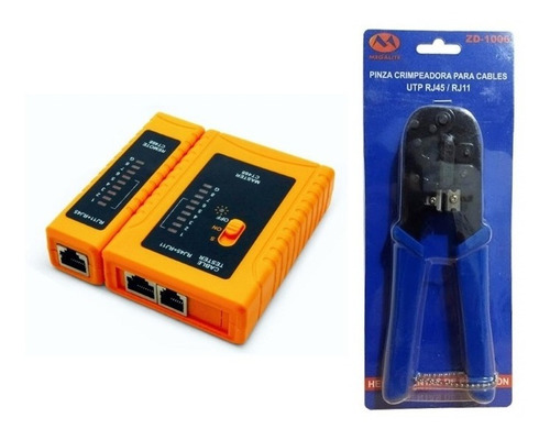 Kit Pinza Crimpeadora Rj45 Rj11 Rj9 Y Tester Red