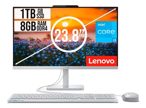 Todo En Uno Lenovo Intel Core I3 N305 Ssd 1tb Ram 8gb Led 24