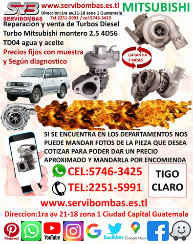 Reparación De Turbos Mitsubishi L200 2.5 4d56u Guatemala