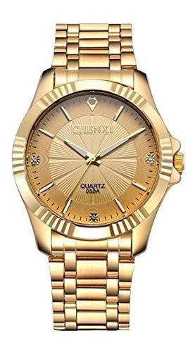 Relojes De Pulsera Para Hombre Fq005 Estilo Clasico Oro Acer