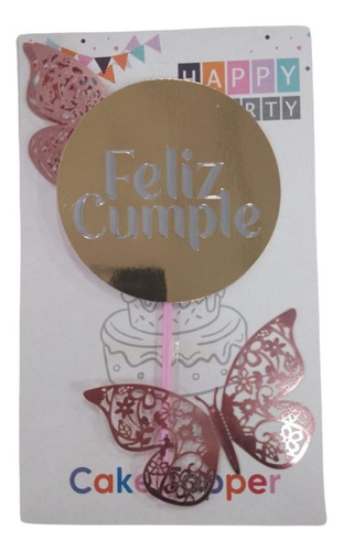 Adorno Para Torta Felix Cumple Con Mariposas