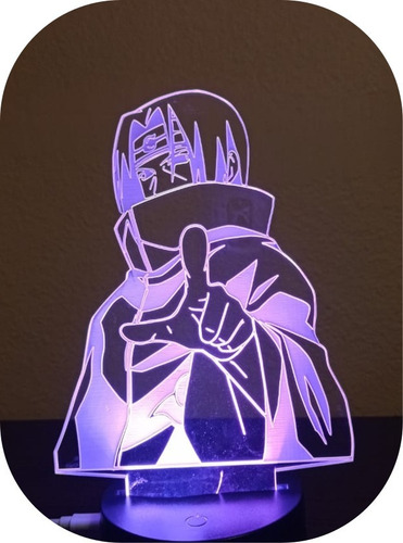 Lampara Led 3d Visual Ilusion Uchiha Itachi Naruto Contrl Cc