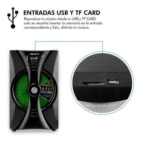 Imagen 5 de 7 de Steelpro Minicomponente Home Theater 8,000 W - Armony - b3.1