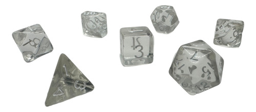 Set De 7 Dados Juegos De Rol - Transparentes