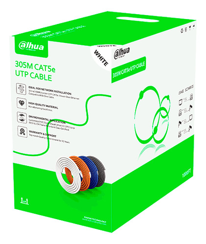 Dahua Pfm922i-5eun-c Bobina 305m Cable Utp Cat5e Cca Bco Int