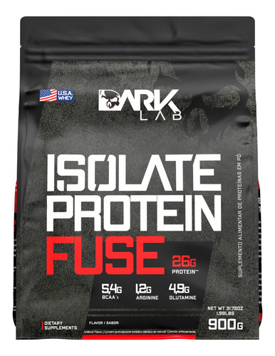 Whey Isolate Protein Fuse Refil 900g Dark Lab - Mp Importad Sabor Chocolate com Amendoim