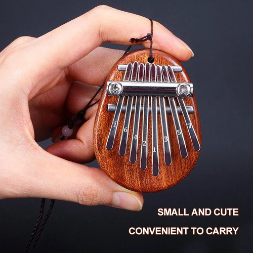 Mini Piano Polegar Kalimba Madeira Com Música Marimba