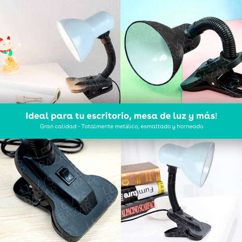 Imagen 4 de 9 de Velador Pinza Escritorio Pixar Flexible Broche Clip Oficina