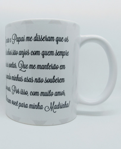 Imagem 3 de 7 de Canecas Dinda E Dindo - Madrinha E Padrinho- Duas Canecas