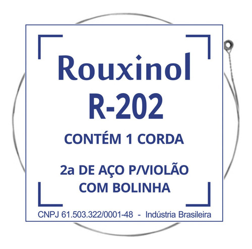 Corda Avulsa B Si (2ª) Para Violão Aço Rouxinol R-202
