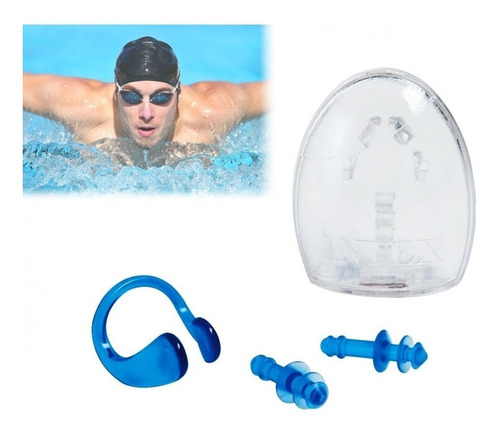 Imagen 1 de 2 de Kit Tapones Para Oidos Y Clip Para Nariz Estuche Natacion