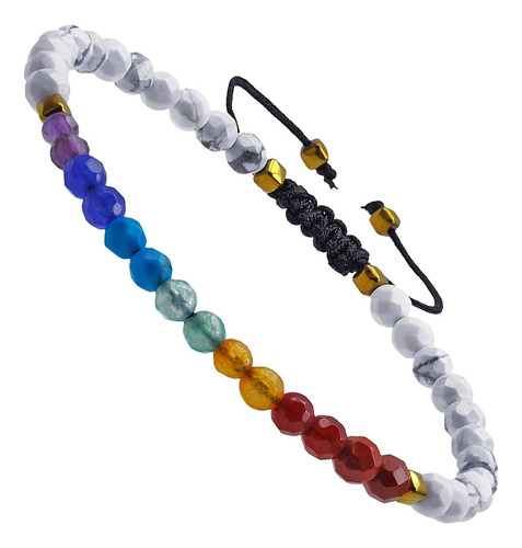 Tumbeelluwa Pulseras De Cuentas De Piedra Facetada 7 Chakras