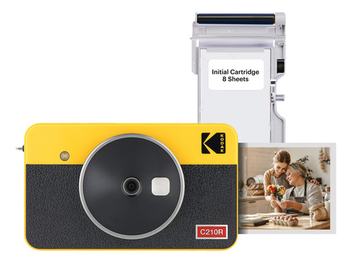 Kodak Mini Shot 2 Retro Cámara Instantánea + 8 Hojas Color Amarillo