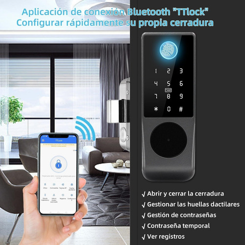 Cerradura Inteligente, 5 En 1 Cerradura Inteligente Exterior