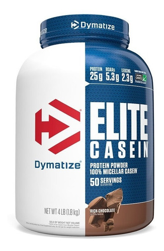 Suplemento en polvo Dymatize  Elite Casein proteínas sabor rich chocolate en pote de 1.8kg