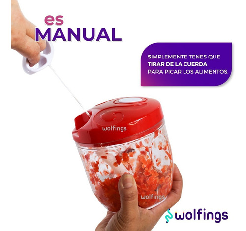 Imagen 4 de 10 de Picadora Manual Verduras Cortador Vegetales Pica Cebolla