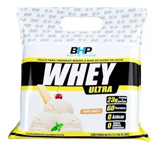 Suplemento en polvo BHP Nutrition Whey Ultra proteína sabor vainilla en sachet de 2.27kg
