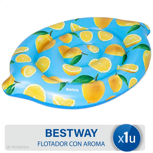 Imagen 2 de 10 de Inflable Isla Limon Flotador Salvavidas Bestway Con Aroma