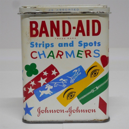 Lata Metálica Antigua De Colección Curitas Band-aid J&j 50´s