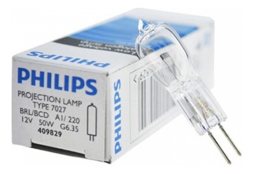 Lampara Philips 7027 Bipin 12v 50w Brl Bcd Microscopio Luz Blanco Cálido