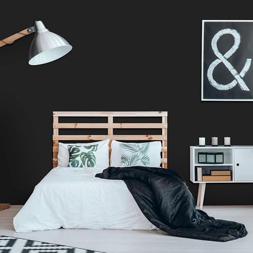 Practicalws 15.7inch×984.2inch Black Wallpaper Solid Colo...