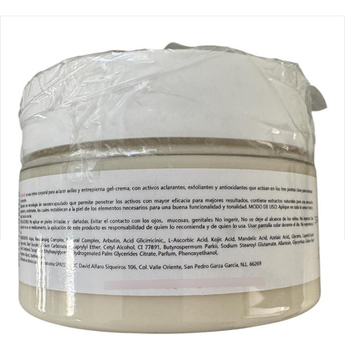 Crema Aclarante Axilas Y Entre Pierna De 250 G Aclaraxil