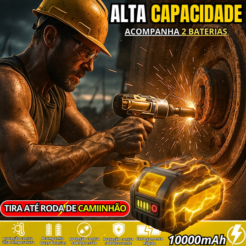 Chave De Impacto 48v Com Baterias De Lítio De Longa Duração