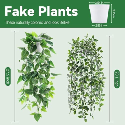 Juego De 2 Plantas Falsas Colgantes De Hiedra En Maceta Art
