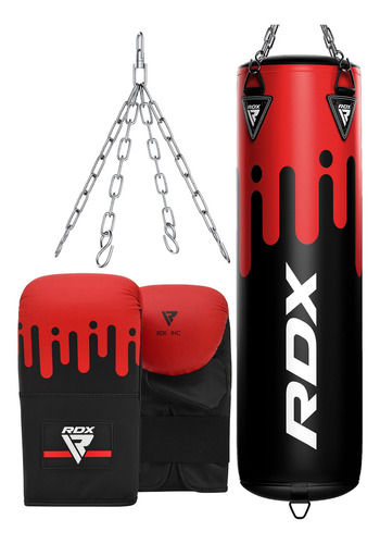 Rdx Juego De Saco De Boxeo Sin Relleno Muay Thai Mma Guante. Color Rojo