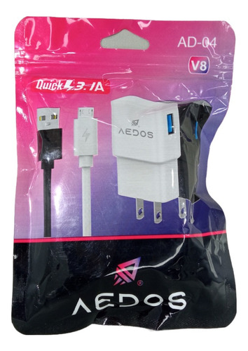 Ad-04-micro Cargador Con Cable Usb A Micro Aedo